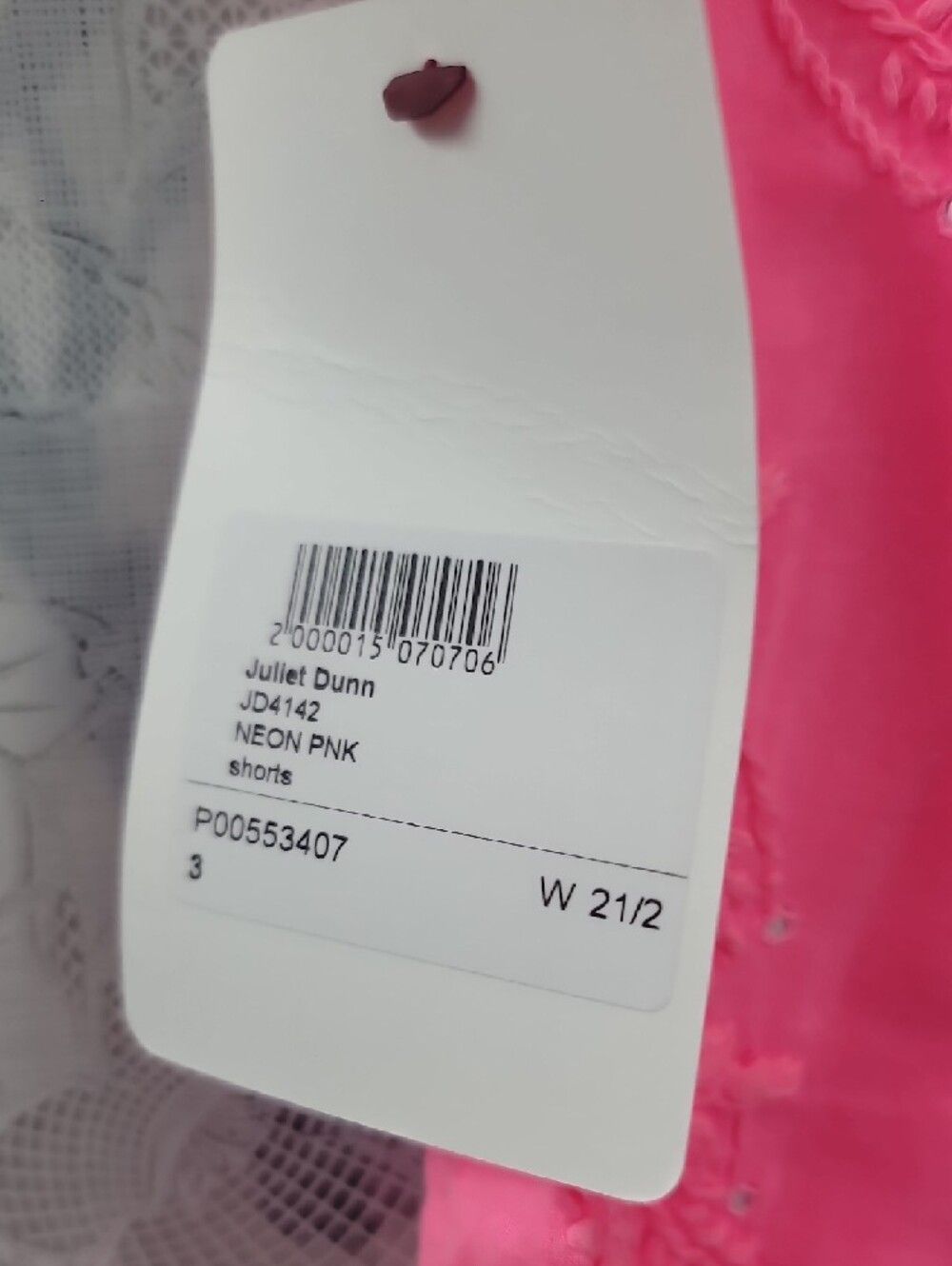 Juliet Dunn Nwt London Neon Pink Embroidered Scallop Hem Shorts Size 8/10 — image 6 of 8